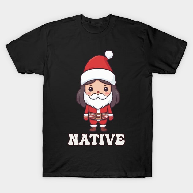 Cute Native American Indian Christmas T-Shirt by Rishirt